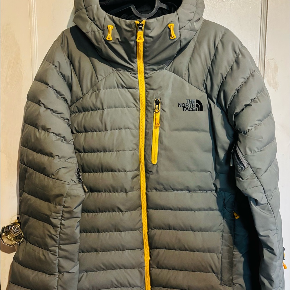 The North Face Gray Jacket with Yellow Zipper